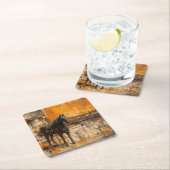 Majestueus Paard in Abstracte zonsondergang Kartonnen Onderzetters (Insitu)