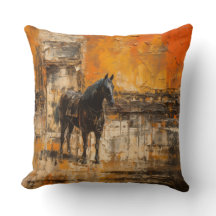 Majestueus Paard in Abstracte zonsondergang