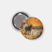 Majestueus Paard in Abstracte zonsondergang Magneet (Voorkant / Achterkant)