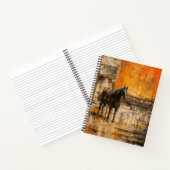 Majestueus Paard in Abstracte zonsondergang Notitieboek (Binnen)