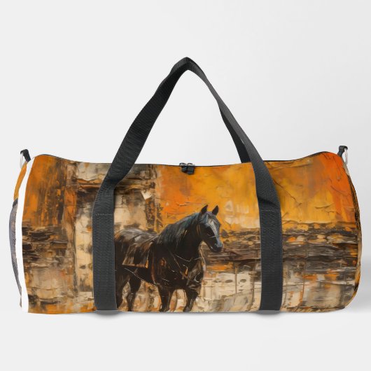 Majestueus Paard in Abstracte zonsondergang Plunjezak (Achterkant)