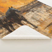 Majestueus Paard in Abstracte zonsondergang Sherpa Deken (3/4)