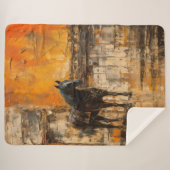 Majestueus Paard in Abstracte zonsondergang Sherpa Deken (Voorkant (horizontaal))