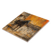 Majestueus Paard in Abstracte zonsondergang Tegeltje (Zijkant)