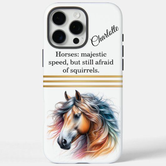 Majestueus paard met kleurrijke manen. Generatieve Case-Mate iPhone Case (Achterkant)