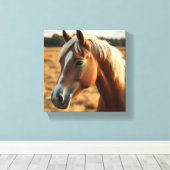 Majestueus paardenportret canvas afdruk (Insitu (Houten vloer))