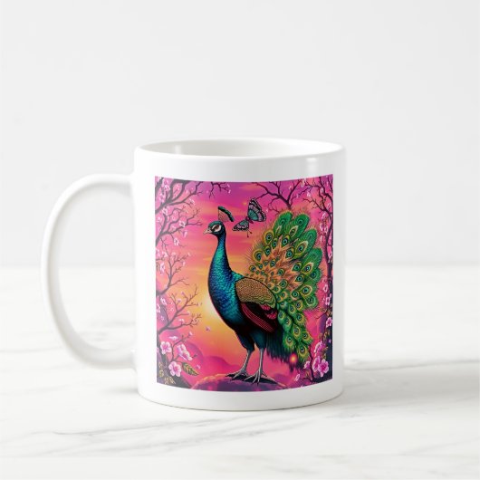 Majestueus Pauwontwerp Koffiemok (Links)