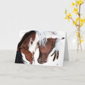 Majestueus Pinto Paint Horse van BiHrLe Kaart (Gele Bloem)