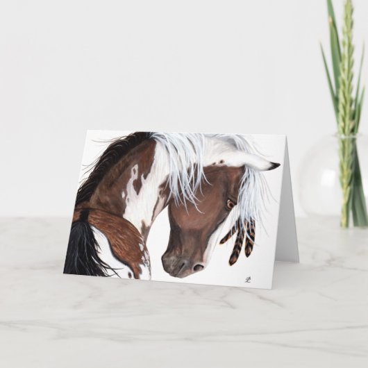 Majestueus Pinto Paint Horse van BiHrLe Kaart (Voorkant)