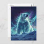 Majestueus Polar Beer Design met noorderlicht Briefkaart (Voorkant / Achterkant)