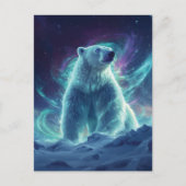 Majestueus Polar Beer Design met noorderlicht Briefkaart (Voorkant)