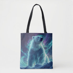 Majestueus Polar Beer Design met noorderlicht Tote Bag