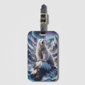 Majestueus Polar Beer op Top Bagagelabel (Voorkant (verticaal))