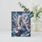 Majestueus Polar Beer op Top Briefkaart (Staand voorkant)