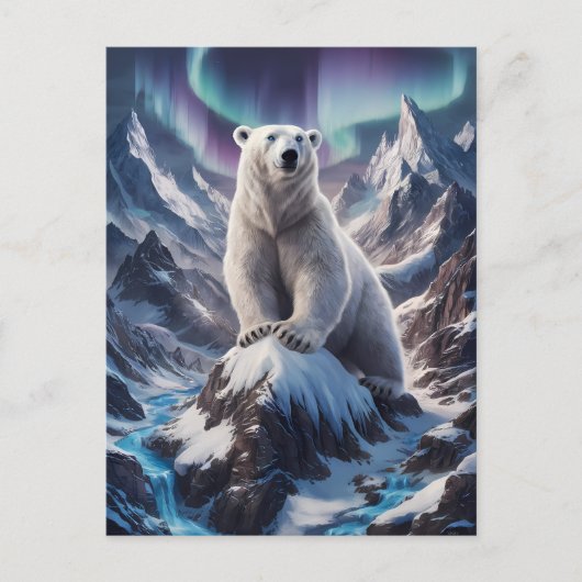 Majestueus Polar Beer op Top Briefkaart (Voorkant)
