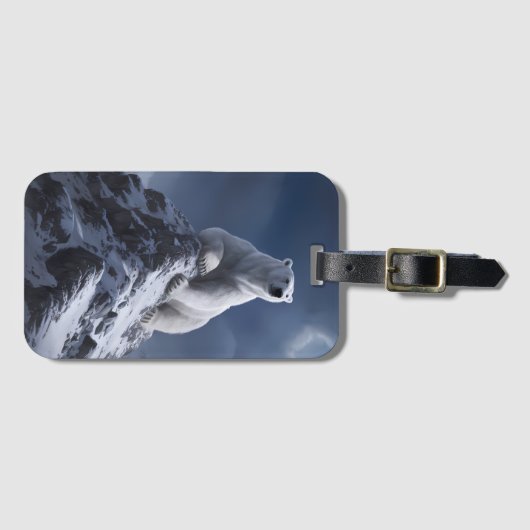 Majestueus Polar Beer Top Sneeuwachtige Top Bagagelabel (Voorkant (horizontaal))