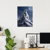 Majestueus Polar Beer Top Sneeuwachtige Top Poster (Thuiskantoor)