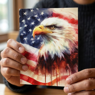 Majestueus Portret van Amerikaanse Zeearend met Am Briefkaart