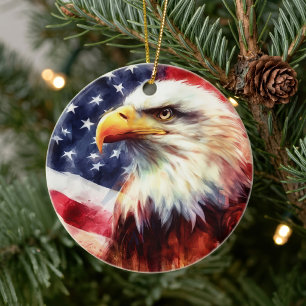 Majestueus Portret van Amerikaanse Zeearend met Am Keramisch Ornament
