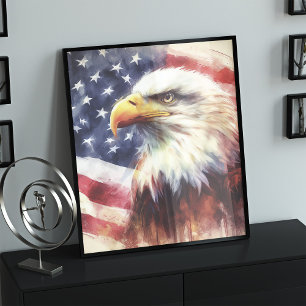 Majestueus Portret van een Amerikaanse Zeearend me Foto Afdruk