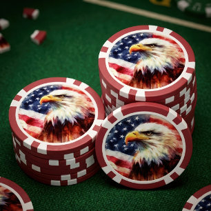 Majestueus Portret van een Amerikaanse Zeearend me Poker Chips