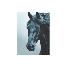 Majestueus Portret van een Zwarte Paard