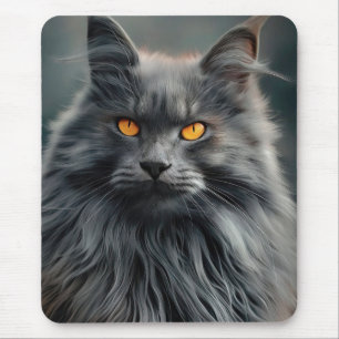 Majestueus Portretontwerp van Langharige Kat Muismat