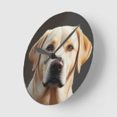 Majestueus realistisch labrador retriever olieverf ronde klok (Hoek)