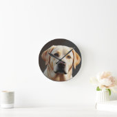 Majestueus realistisch labrador retriever olieverf ronde klok (Huis)