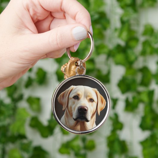 Majestueus realistisch labrador retriever olieverf sleutelhanger (Hand)