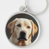 Majestueus realistisch labrador retriever olieverf sleutelhanger (Voorkant)
