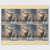 Majestueus rendier in een winterwonderland - Matte Cadeaupapier (Vlak)