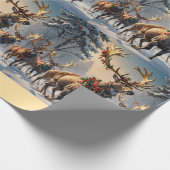 Majestueus rendier in een winterwonderland - Matte Cadeaupapier (Hoek)