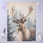 Majestueus rendier in Snowy Forest Decoupage Tissuepapier (Craft)