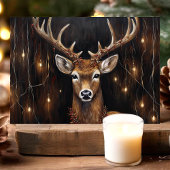 Majestueus rendier met Edison Lights Feestdagen Kaart