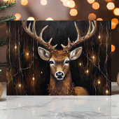 Majestueus rendier met Edison Lights Feestdagen Kaart