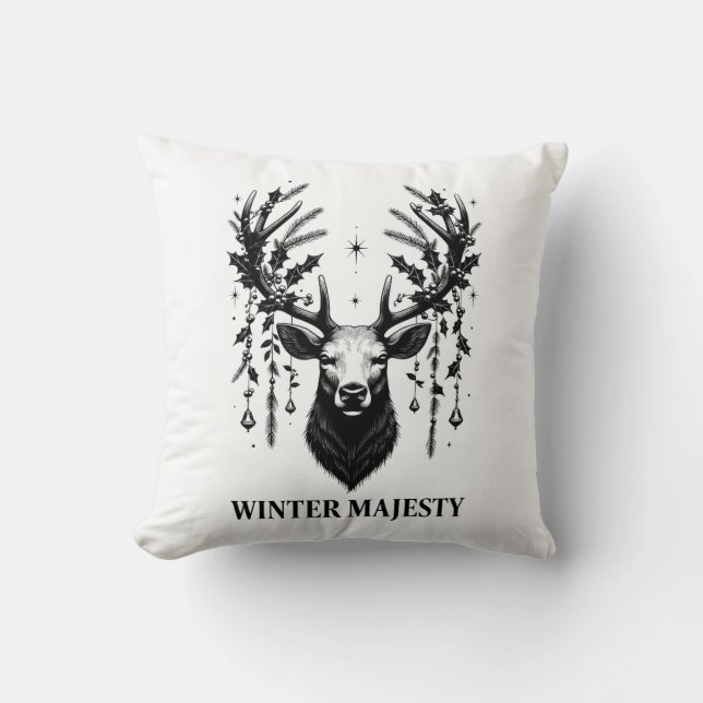 Majestueus Rendier T-Shirt Kussen (Voorkant)