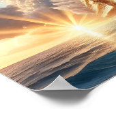 Majestueus Romeins ontworpen schip in de zonsopgan Poster (Hoek)