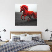 Majestueus rood paard in galop canvas afdruk (Insitu (Slaapkamer))