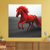 Majestueus rood paard in galop canvas afdruk (Insitu (Woonkamer))