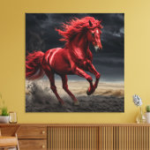 Majestueus rood paard in galop canvas afdruk (Insitu (Woonkamer))