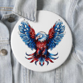 Majestueus rood, wit, blauw, adelaar ronde button 6,0 cm (In situ)