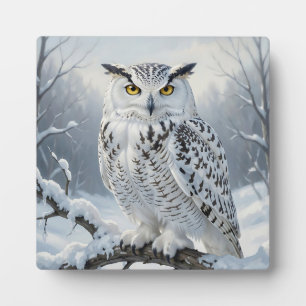 Majestueus Sneeuwuil Wintertafereel Fotoplaat