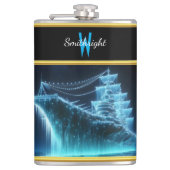 Majestueus spookschip gloeit in de nachtelijke oce heupfles (Voorkant)