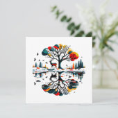 Majestueus Stag in besneeuwd winterbos (Staand voorkant)