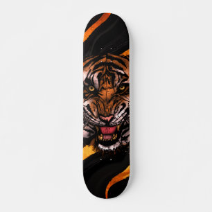 Majestueus Tijgergezicht Goud Swirl Kunst Persoonlijk Skateboard