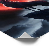 Majestueus verblijf onder de bloedmaan poster (Hoek)