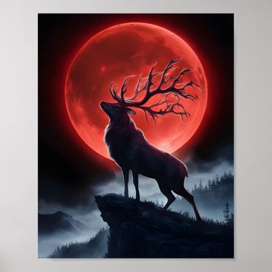 Majestueus verblijf onder de bloedmaan poster (Voorkant)