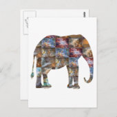 Majestueus vriendelijk Dier: Elephant Marble Tegel Briefkaart (Voorkant / Achterkant)