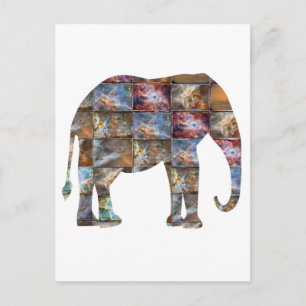 Majestueus vriendelijk Dier: Elephant Marble Tegel Briefkaart